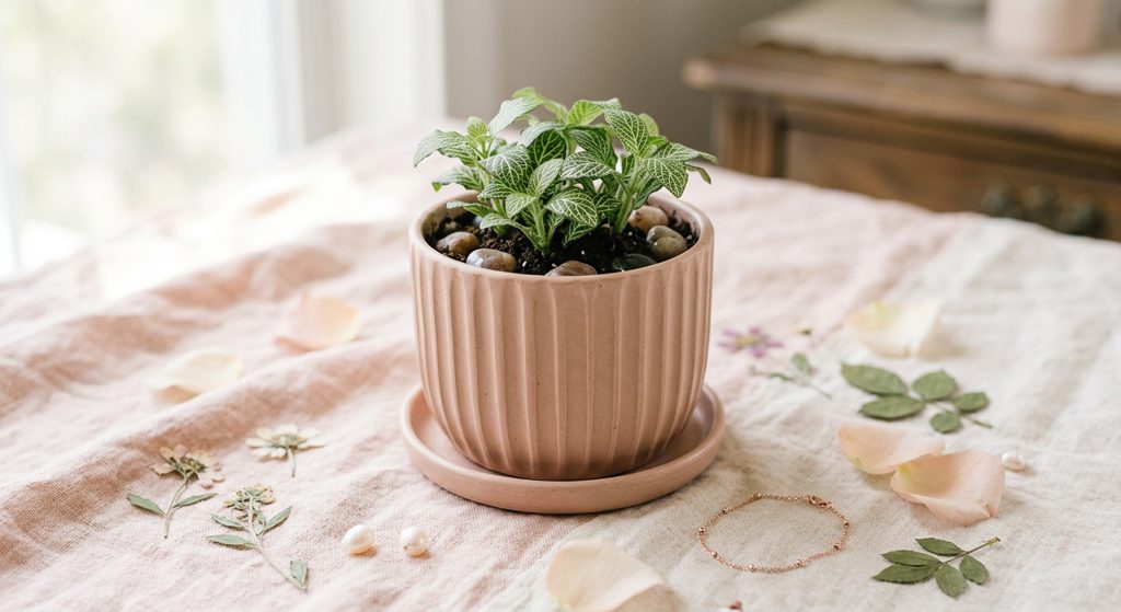 Fluted Ceramic Planter
