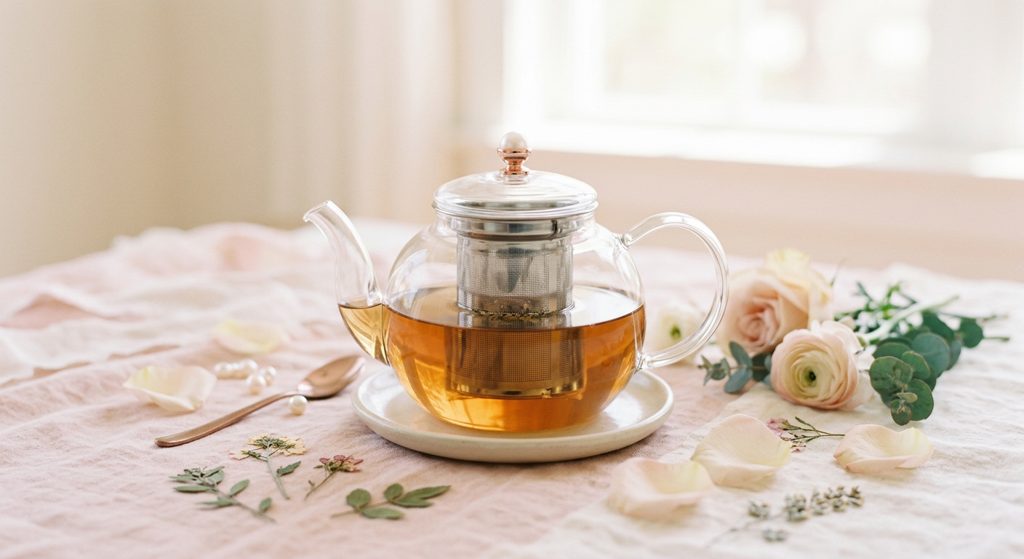Glass Teapot & Strainer